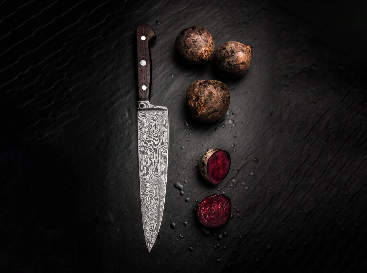 Chefmesser Dampfmaschinen-Damast 2 Chefmesser Dampfmaschinen-Damast – Bild 2