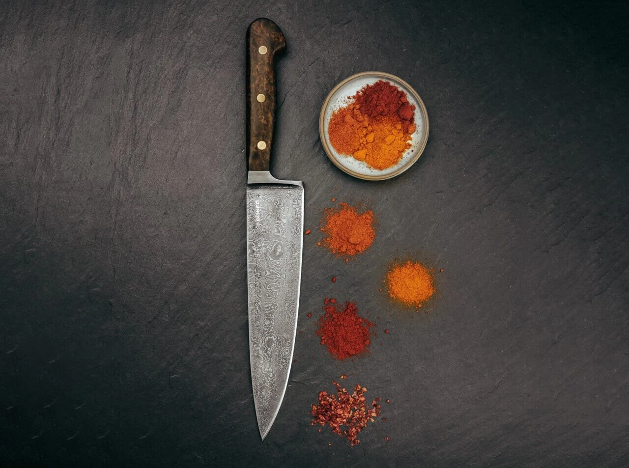 Patina Damast Chefmesser 2 Patina Damast Chefmesser – Bild 2