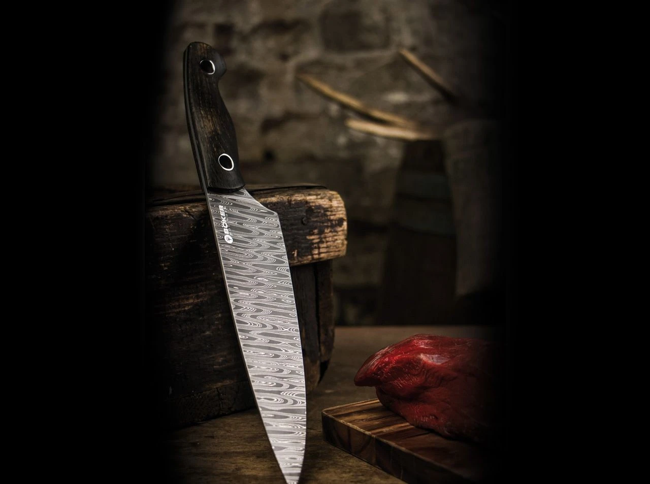 Saga Damast Chefmesser 2 Saga Damast Chefmesser – Bild 2