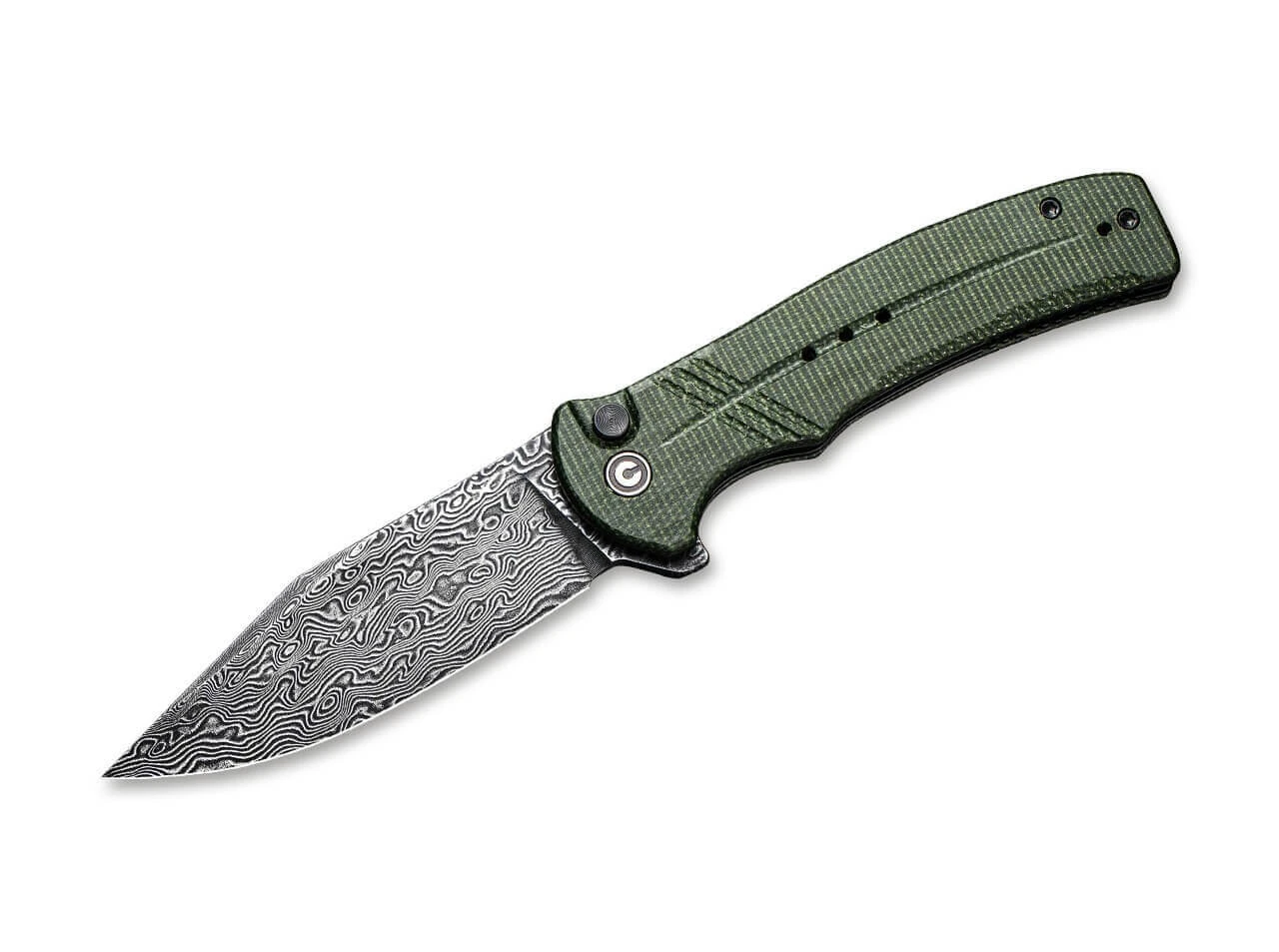 Cogent Damast Micarta Green 1 Cogent Damast Micarta Green