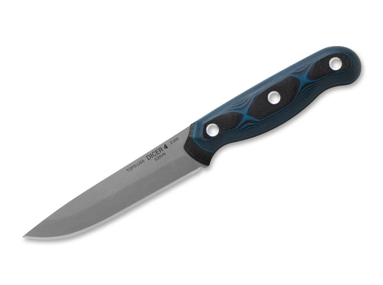 TOPS Knives Dicer 4 Steak Knife Blue 1 TOPS Knives Dicer 4 Steak Knife Blue